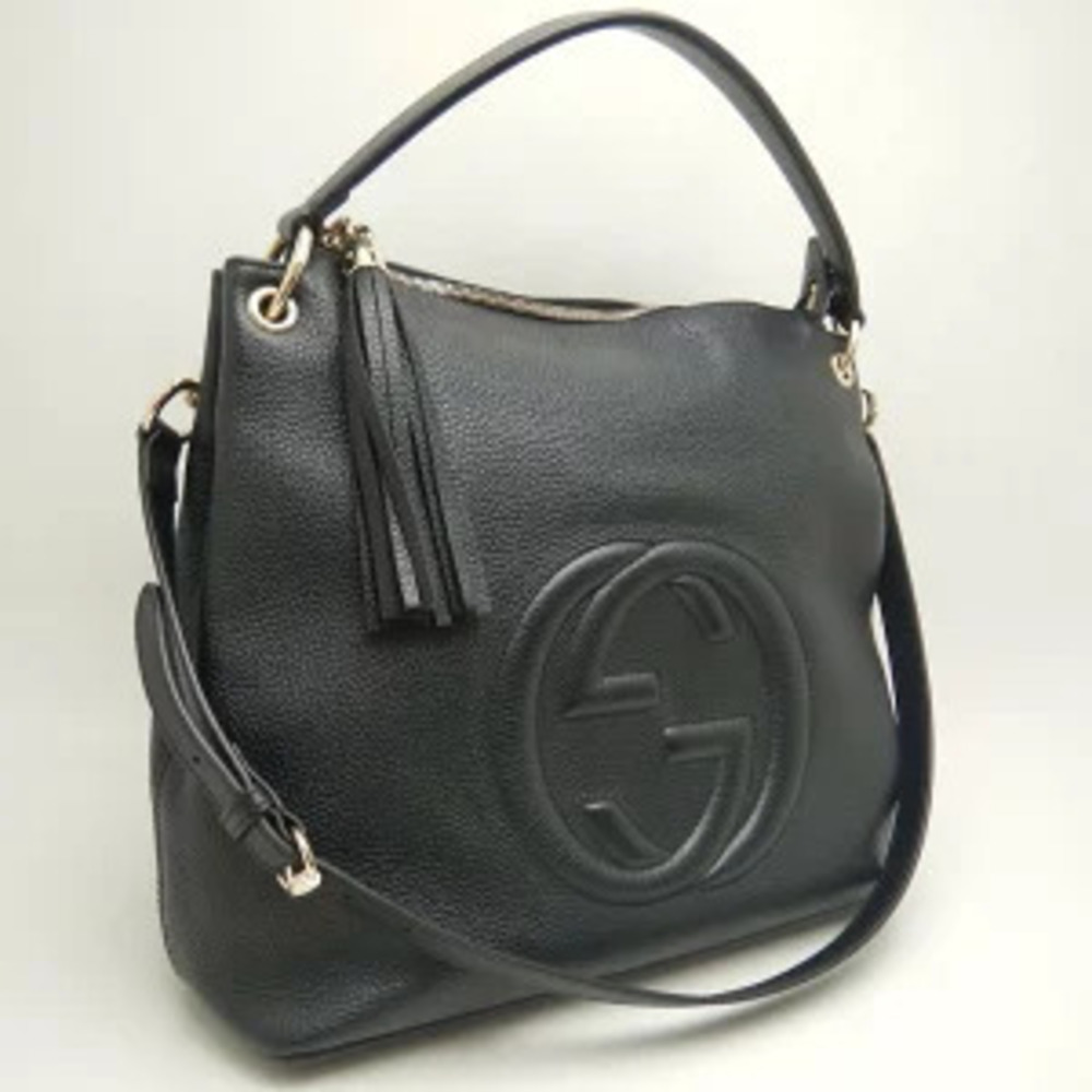 Gucci Leather Bag Shoulder Disco Soho Black